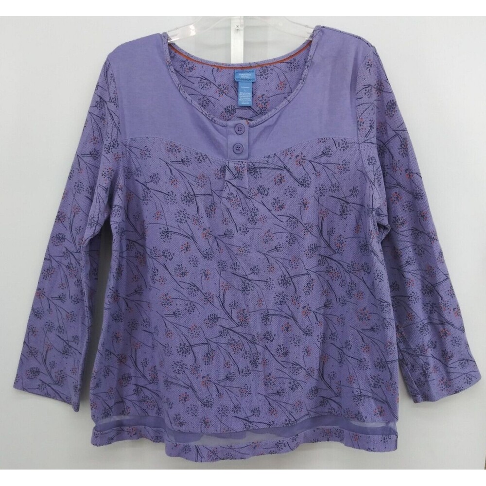 Simply Vera Intimates Purple Floral Sleepwear Womens Top - Size L